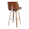 Armen Living Tyler 26" Counter Height Swivel Brown Faux Leather and Walnut Wood Bar Stool LCTYBABRWA26 - alternate 2